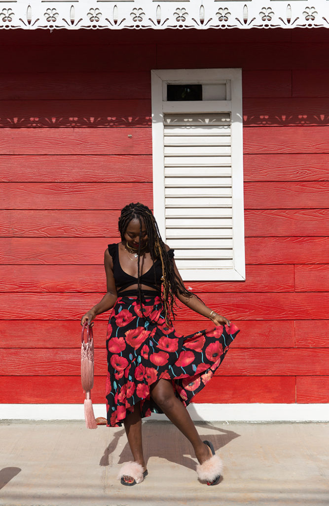 blog mode look de vacances avec jupe fleurie